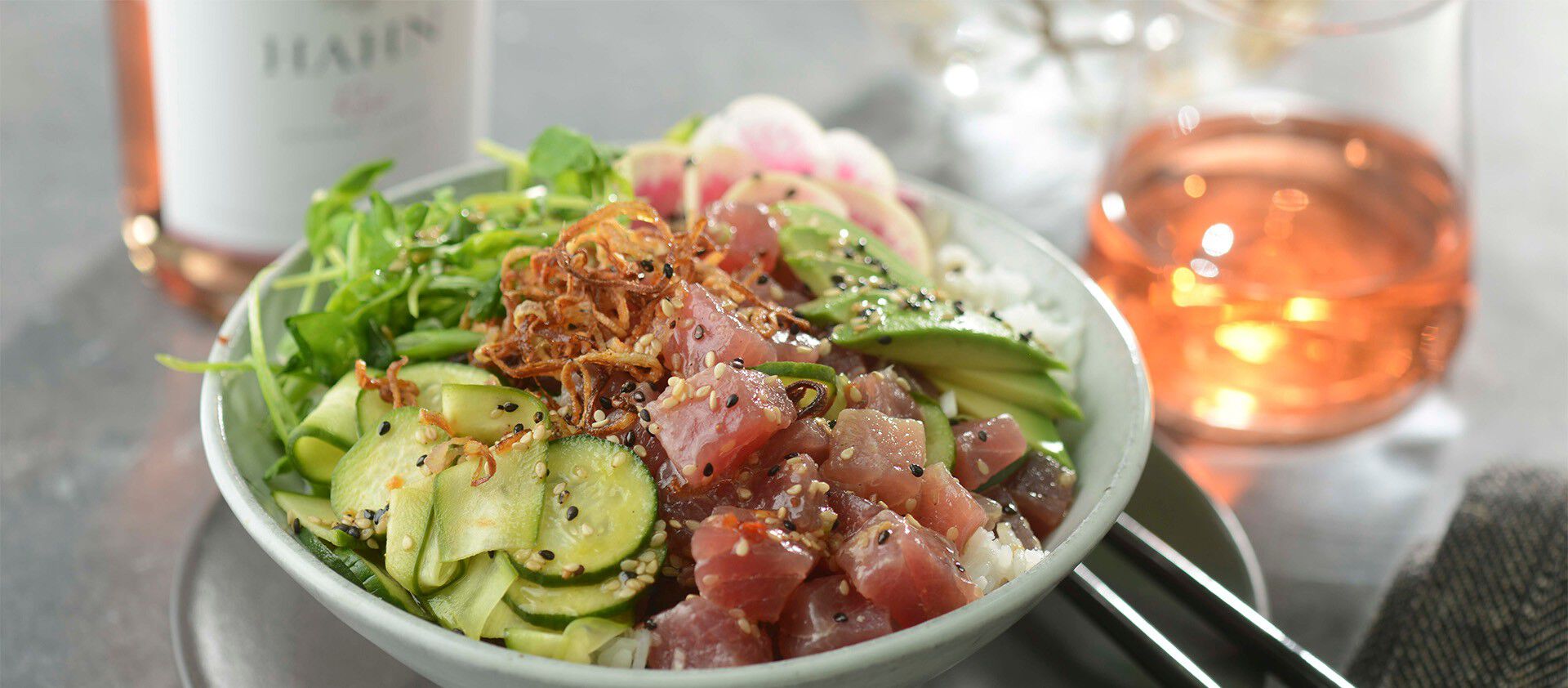 Poke Bowl with Crispy Shallots