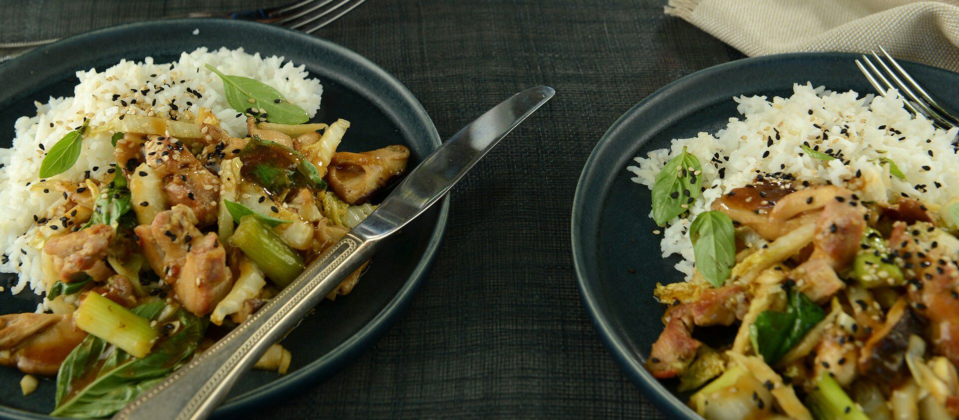 Stir Fry Sesame Chicken and Mushrooms