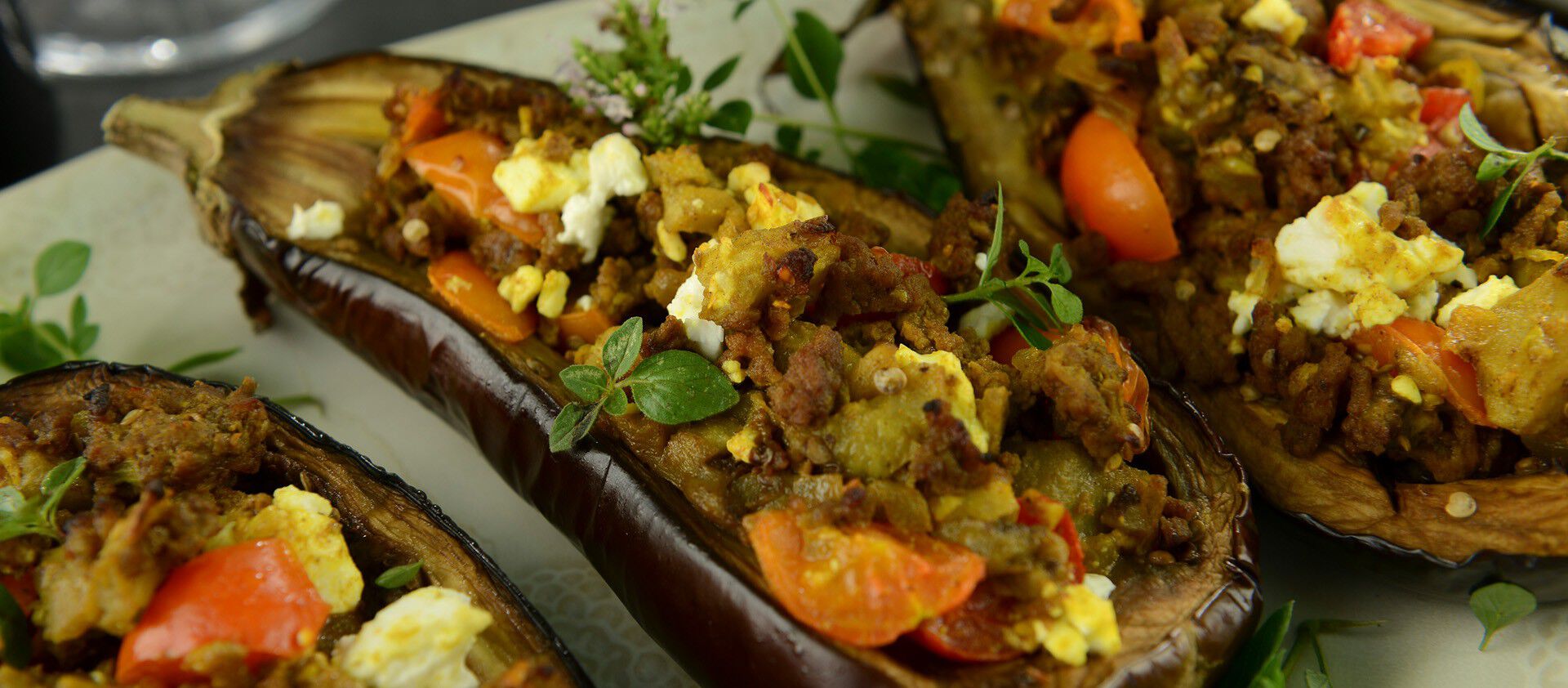 Stuffed Eggplant with Beef and Persian Spices